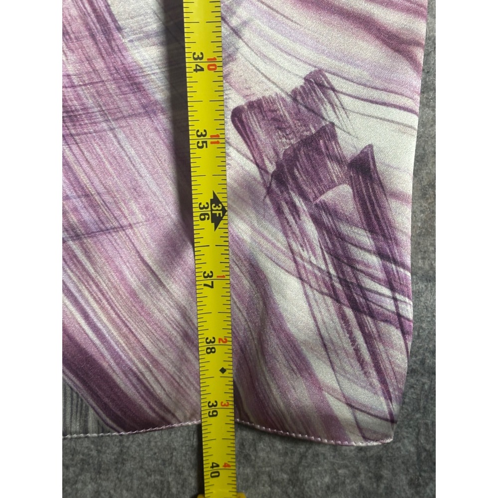 Armani Collezioni Silk Sheath Dress Womens 8 Purple Abstract Knot V-Neck Italy - Picture 11 of 14